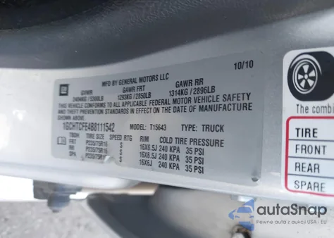 2011 Chevrolet Colorado Lt W/1Lt z USA, uszkodzony, nr VIN 1GCHTCFE4B8111542